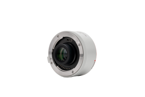 Viltrox Sony E 2.0x teleconverter, front view on white