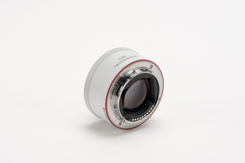Viltrox 2.0x teleconverter, rear Sony E mount with red ring and contacts