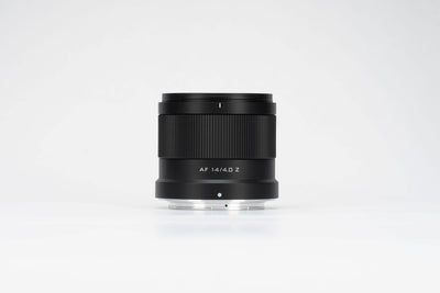 Viltrox Air AF 14mm f/4 Z Nikon Z-mount lens on a light background