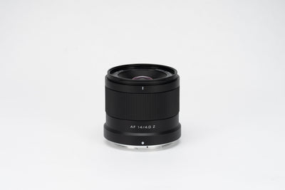 Viltrox Air AF 14mm f/4 Z compact ultra-wide lens, front view