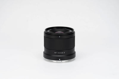 Viltrox Air 14mm f/4 Z full-frame lens, front view without hood