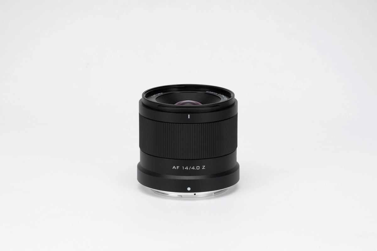 Viltrox Air 14mm f/4 Z full-frame lens, front view without hood