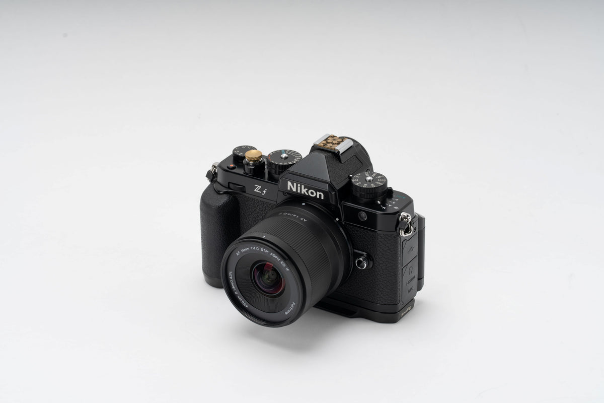 Viltrox Air AF 14mm f/4 Z mounted on a black Nikon Zf camera