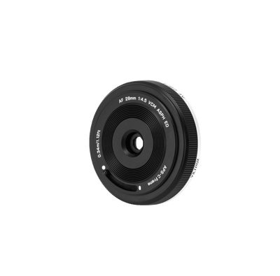 Viltrox AF 28mm f/4.5 XF ultra-slim pancake lens for Fujifilm X-mount, front view
