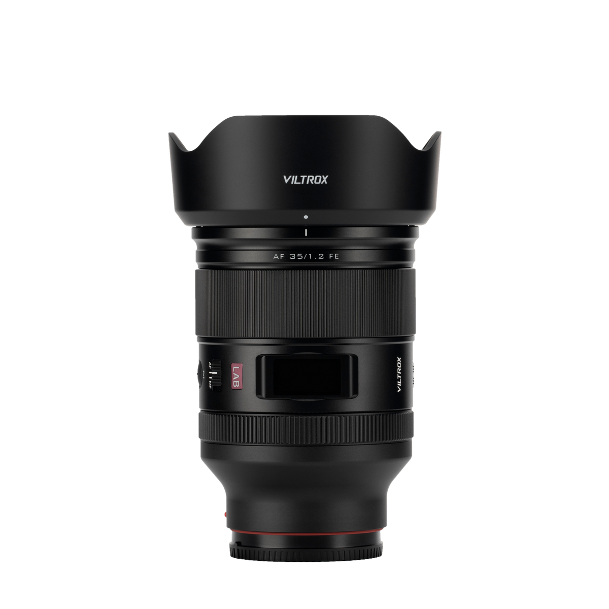 Viltrox LAB AF 35mm f/1.2 FE full-frame autofocus lens for Sony E-mount, with petal hood