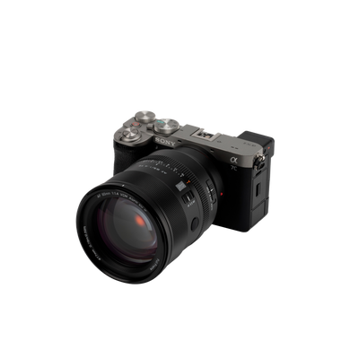 Viltrox AF 85mm f/1.4 Pro mounted on a silver Sony A7C camera