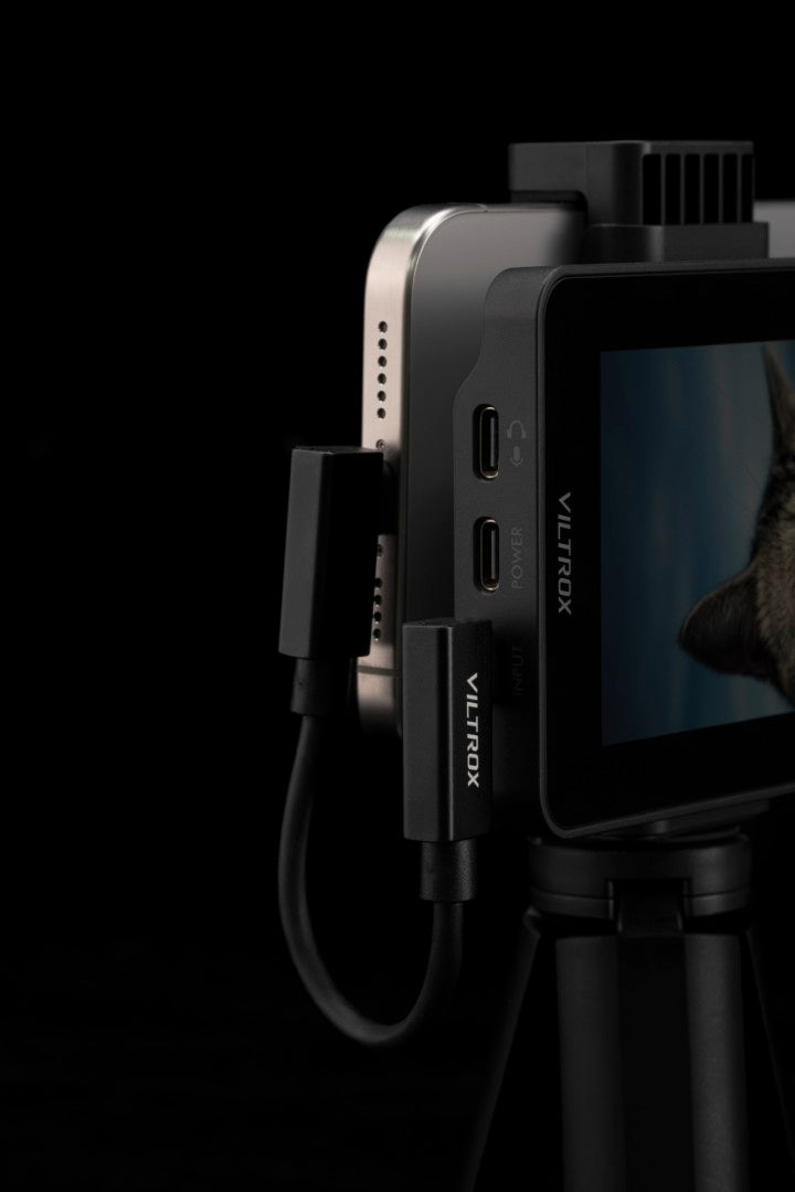 Viltrox DC-T1 side ports for headphones and power with USB-C cable