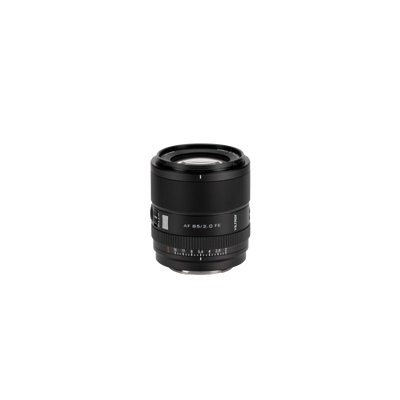 Viltrox AF 85mm f/2.0 FE EVO lens, front view without hood