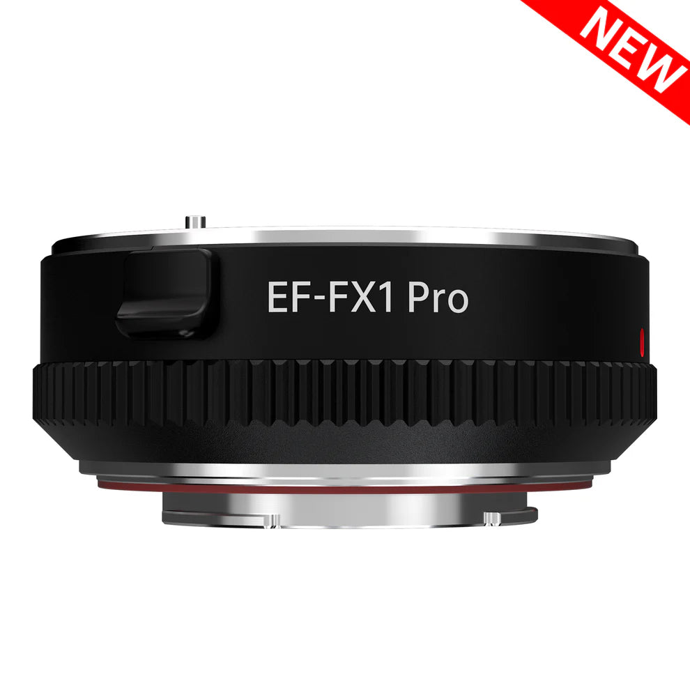 Viltrox EF-FX1 Pro Canon EF to Fujifilm X autofocus adapter with control ring, side view