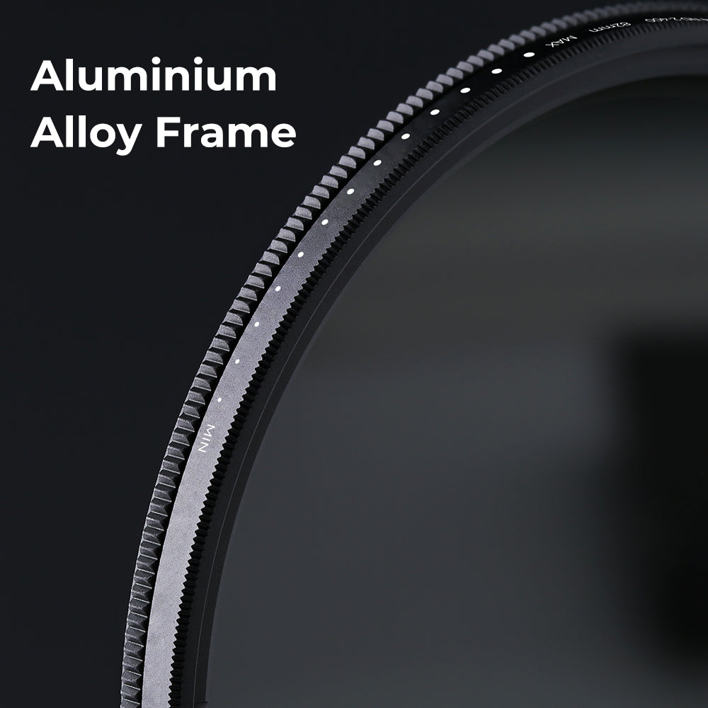 K&F Concept variable ND filter aluminium alloy frame with stop markings