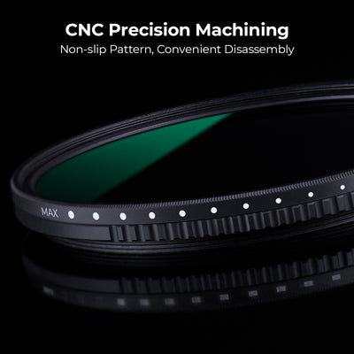 K&F Concept variable ND filter CNC machined frame with non-slip edge