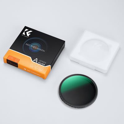 K&F Concept A-series variable ND filter with box and plastic case
