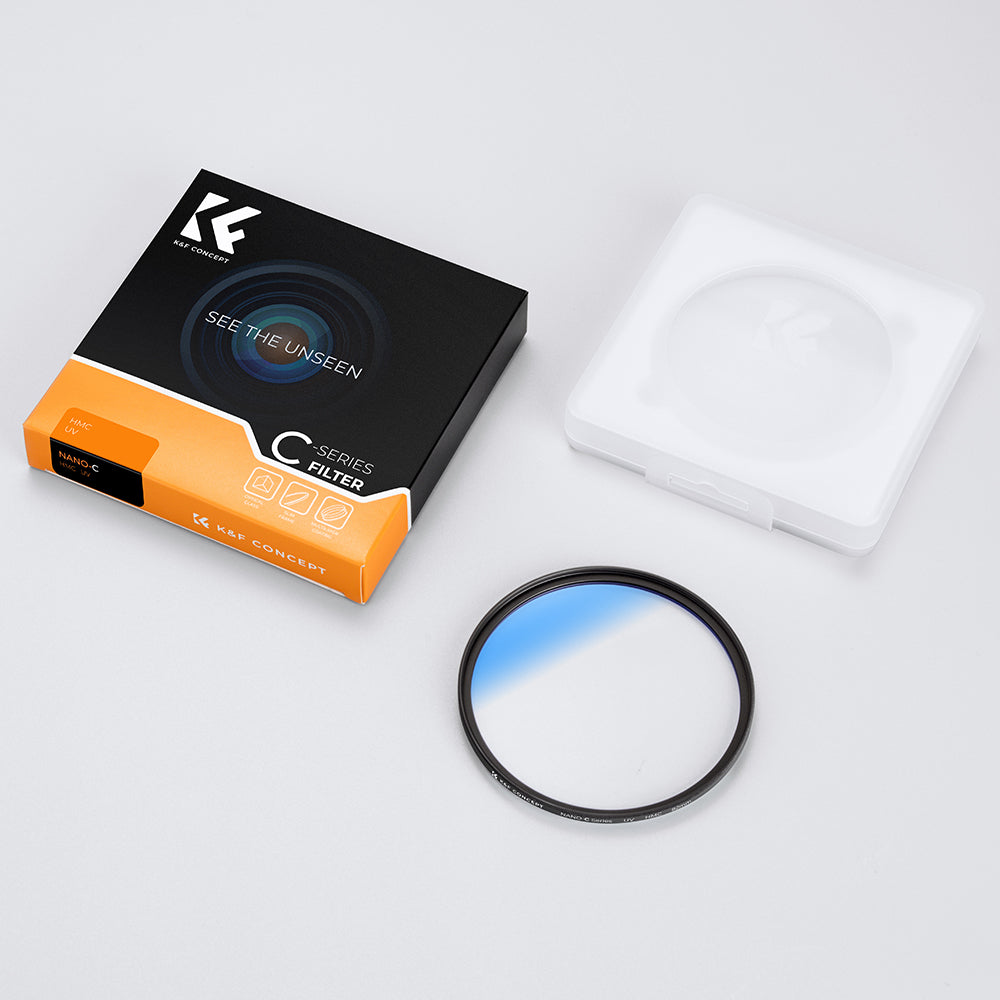 K&F Concept slim UV filter with box and plastic case