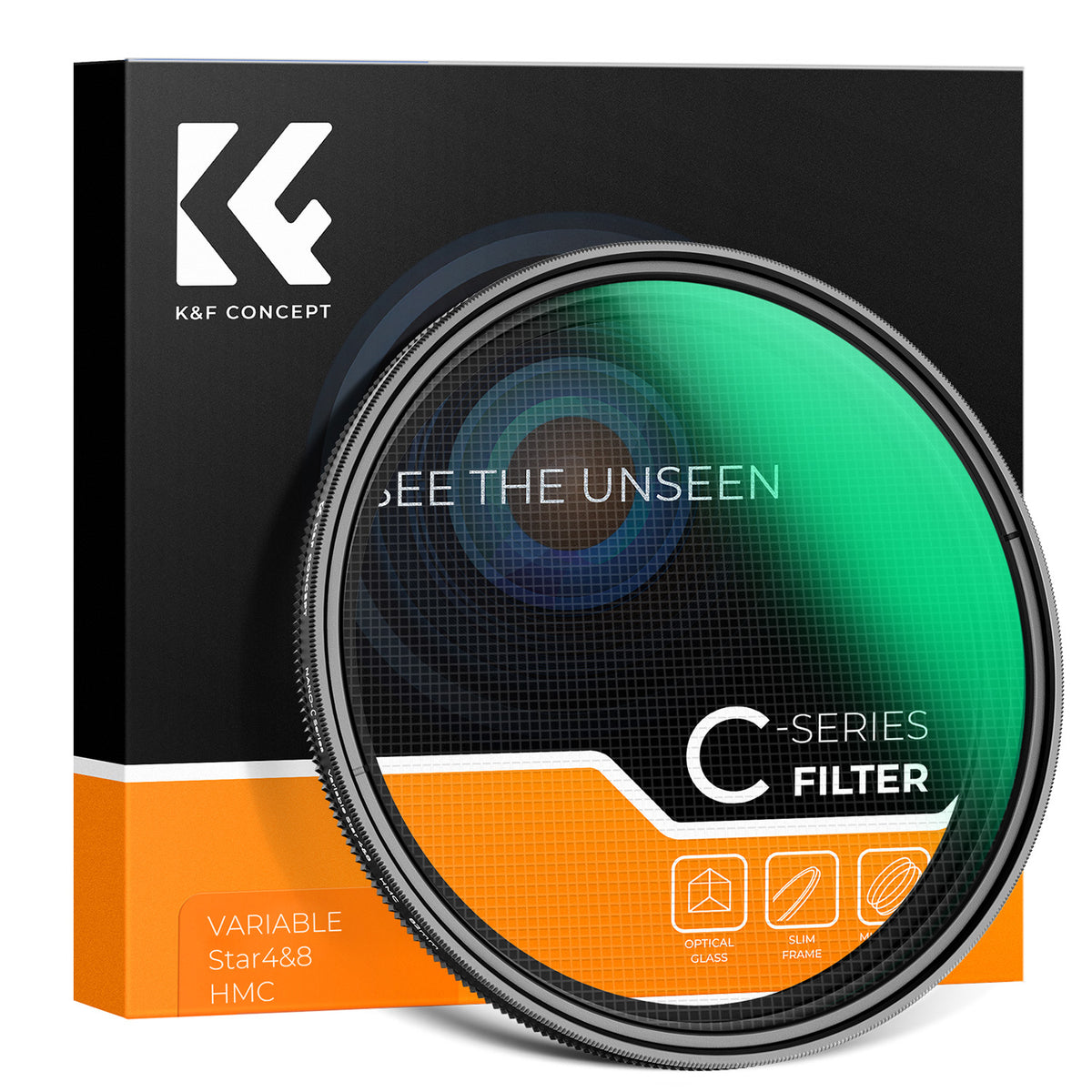 K&F CONCEPT 77mm VARIABLE STAR EFFECT Filter, high transmittance