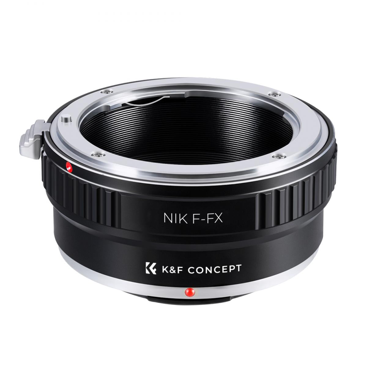 K&F Concept Nikon F to Fuji X adapter, front view on white