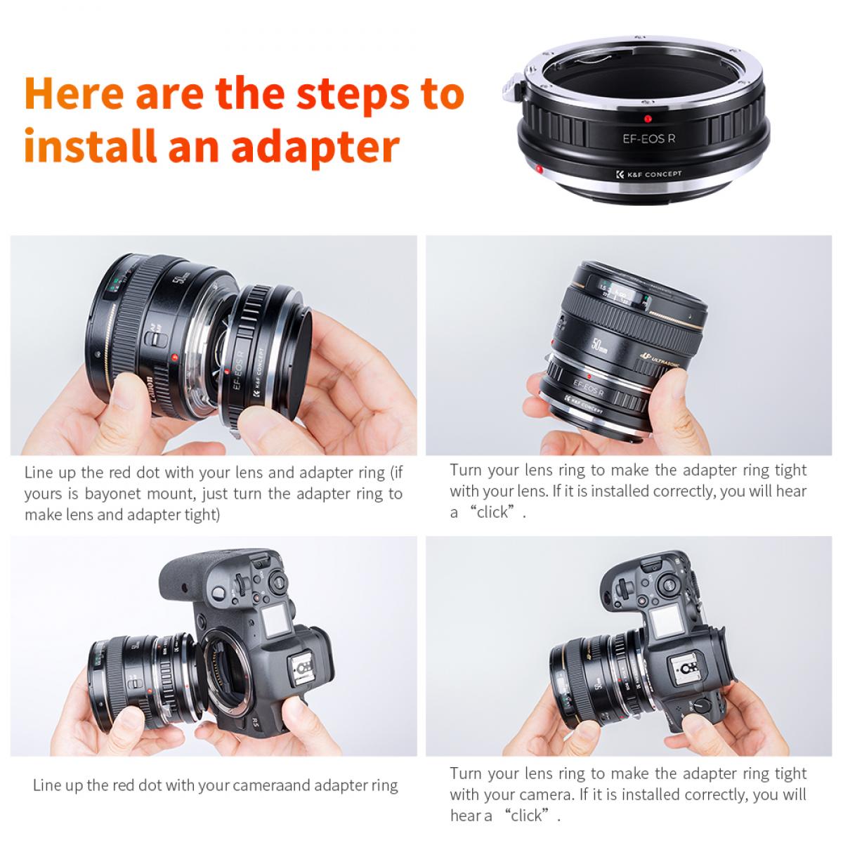 K&F CONCEPT Canon EF Lens to Canon EOS R mount adapter