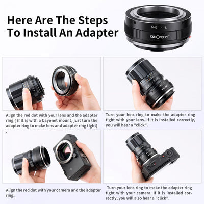How to fit the K&F Concept M42 to L adapter in four steps