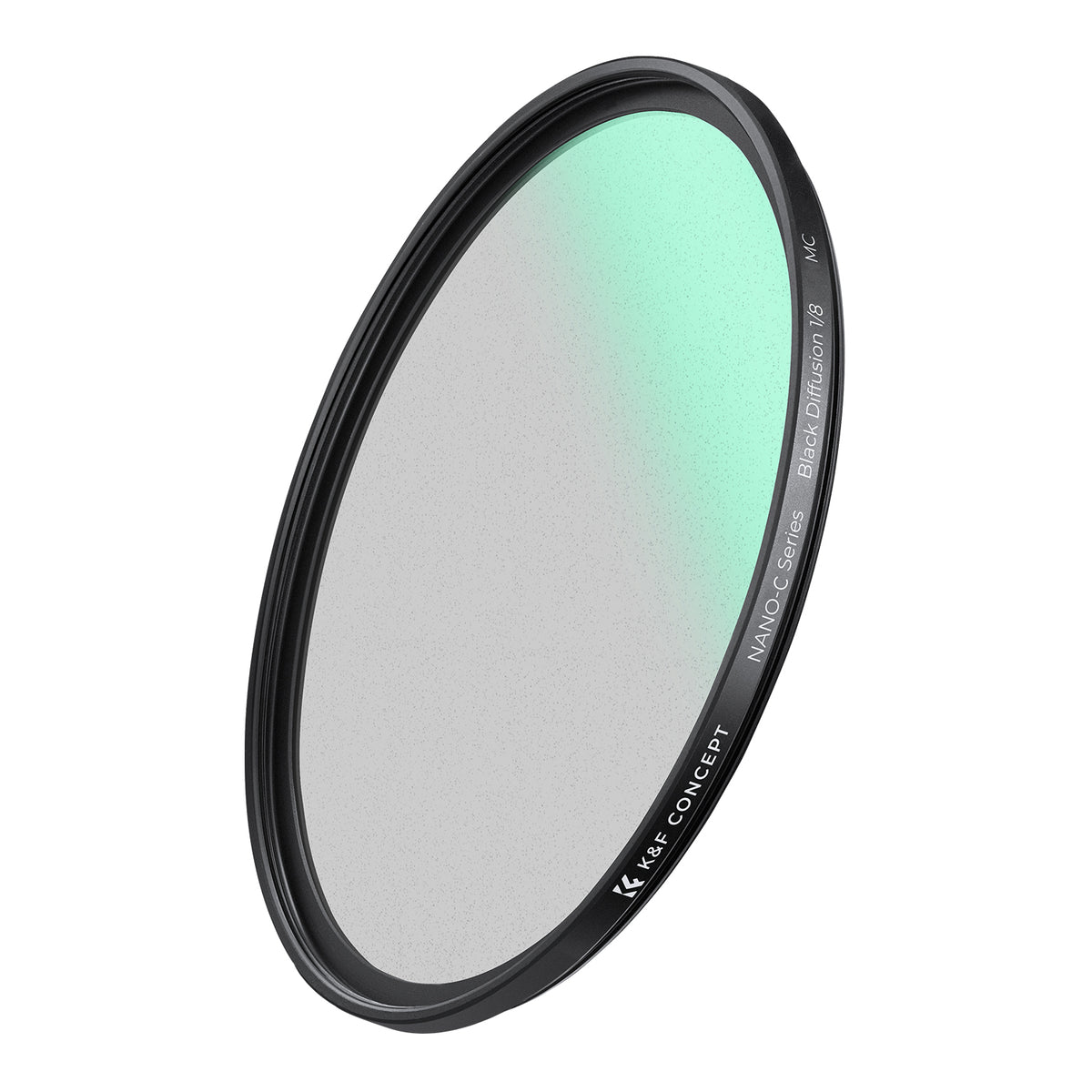 K&F Concept Nano-C black diffusion 1/8 filter, angled view