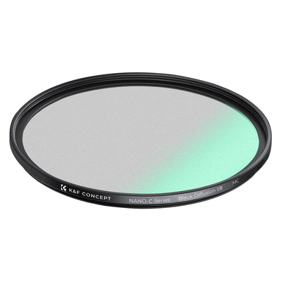 K&F Concept Nano-C black diffusion 1/8 filter, tilted view