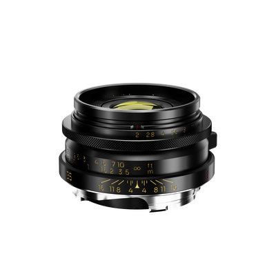 Thypoch Ksana 35mm f/2 black Leica M lens with gold focus scale