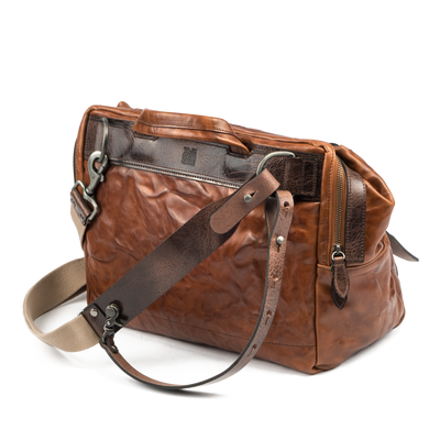 Wotancraft Lightning Rider brown leather bag with shoulder strap and swivel clips