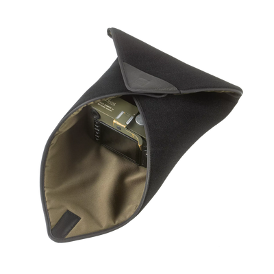 Wotancraft Magician Wrap medium camera wrap folded around an olive Leica camera