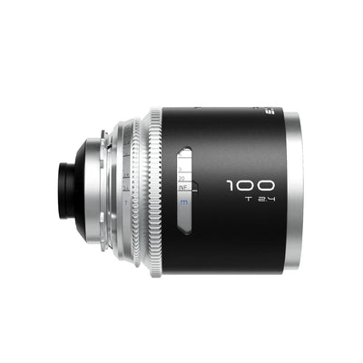 Blazar Mantis 100mm T2.4 anamorphic lens, side view with metre scale