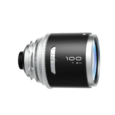 Blazar Mantis 100mm T2.4 anamorphic lens, side view with front element