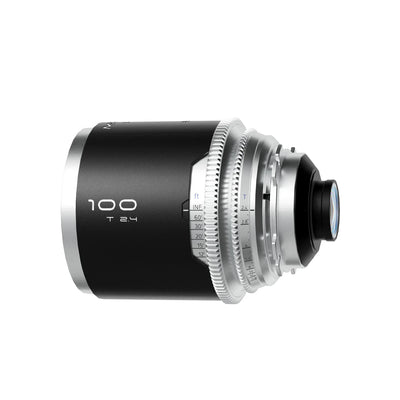 Blazar Mantis 100mm T2.4 anamorphic lens, side view with focus gear