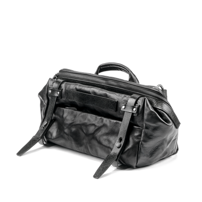 SALE ! WOTANCRAFT Full Leather Sling Bag "NIGHT RIDER" 9.5L, BLACK