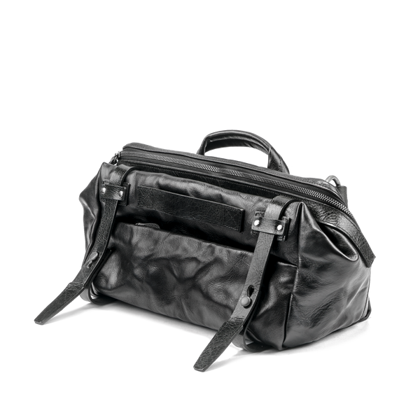 WOTANCRAFT Full Leather Sling Bag "NIGHT RIDER" 9.5L, BLACK