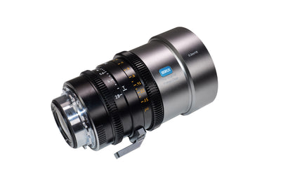 Sirui IronStar 100mm macro anamorphic, rear angle view with lens support
