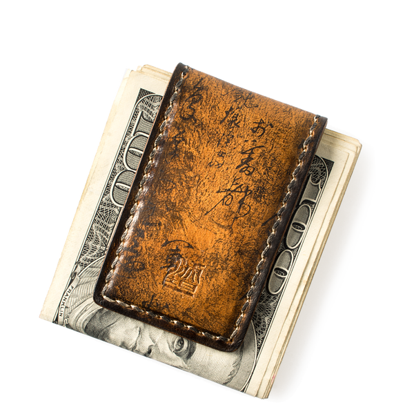 WOTANCRAFT Leather MONEY CLIP "Path of War"