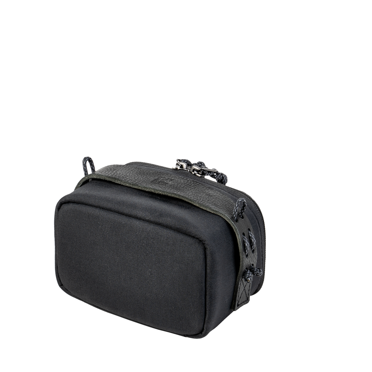 Wotancraft black canvas camera pouch, rear view