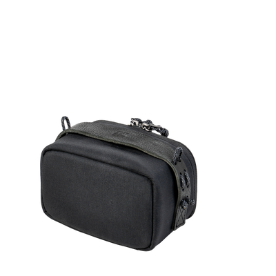 Wotancraft black canvas camera pouch, rear view