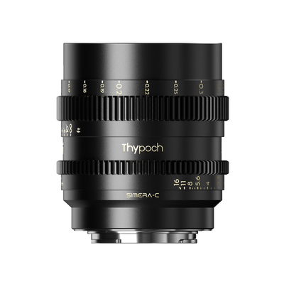 Thypoch Simera-C 16mm cine lens, side view with Thypoch logo