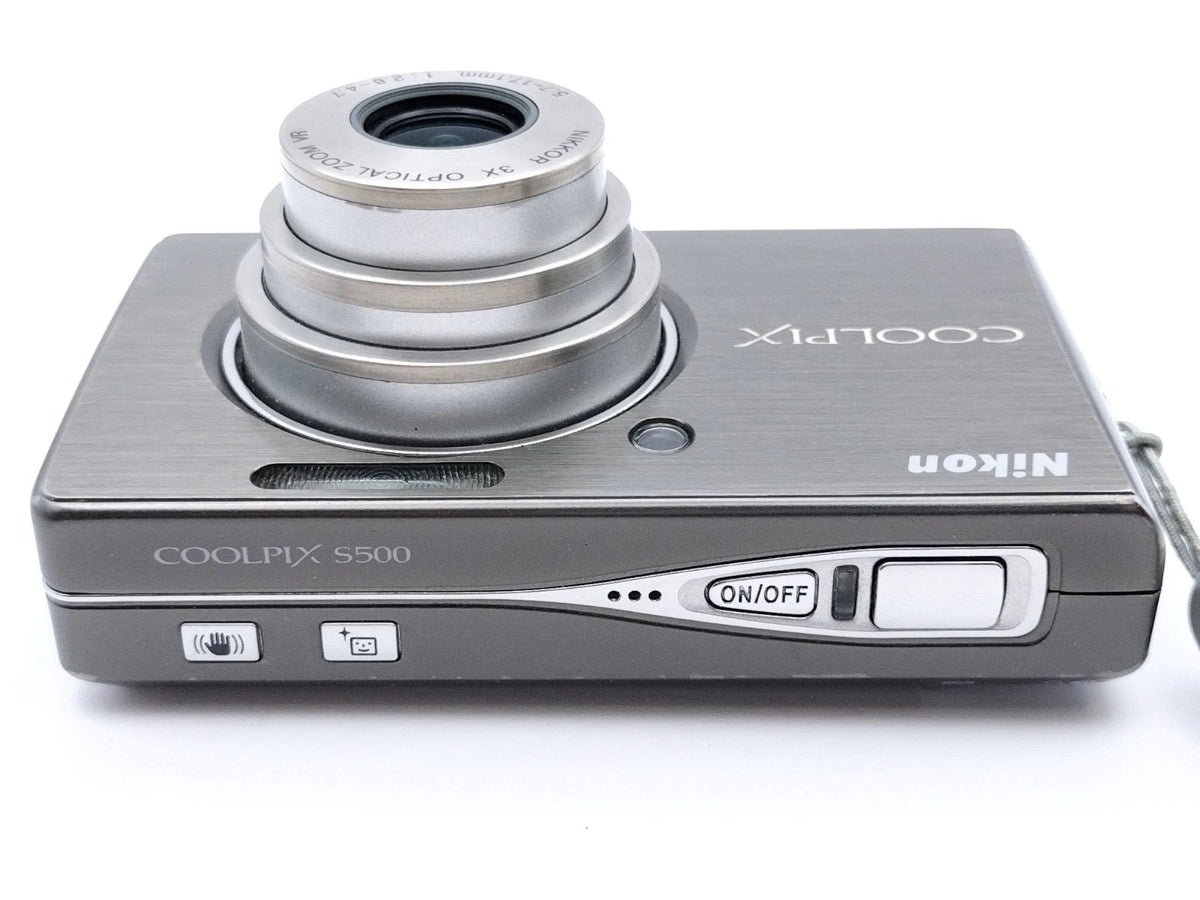 NIKON COOLPIX S500 7MP CCD DIGITAL camera, brushed grey