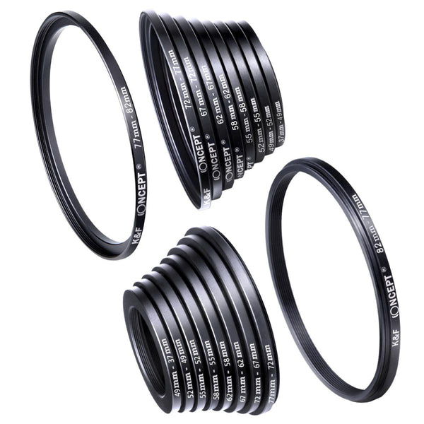 K&F CONCEPT Lens Filter STEP UP/DOWN RINGS, 18 pcs