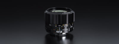 Voigtlander Nokton 55mm f/1.2 SL IIs Nikon F lens on black