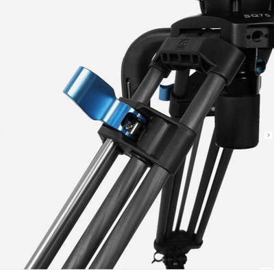 Sirui SQ75 carbon fibre tripod leg lock and quick-release clamp close-up