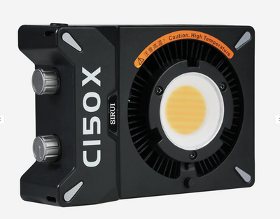 Sirui C150X 150W COB LED video light, front view with heat sink