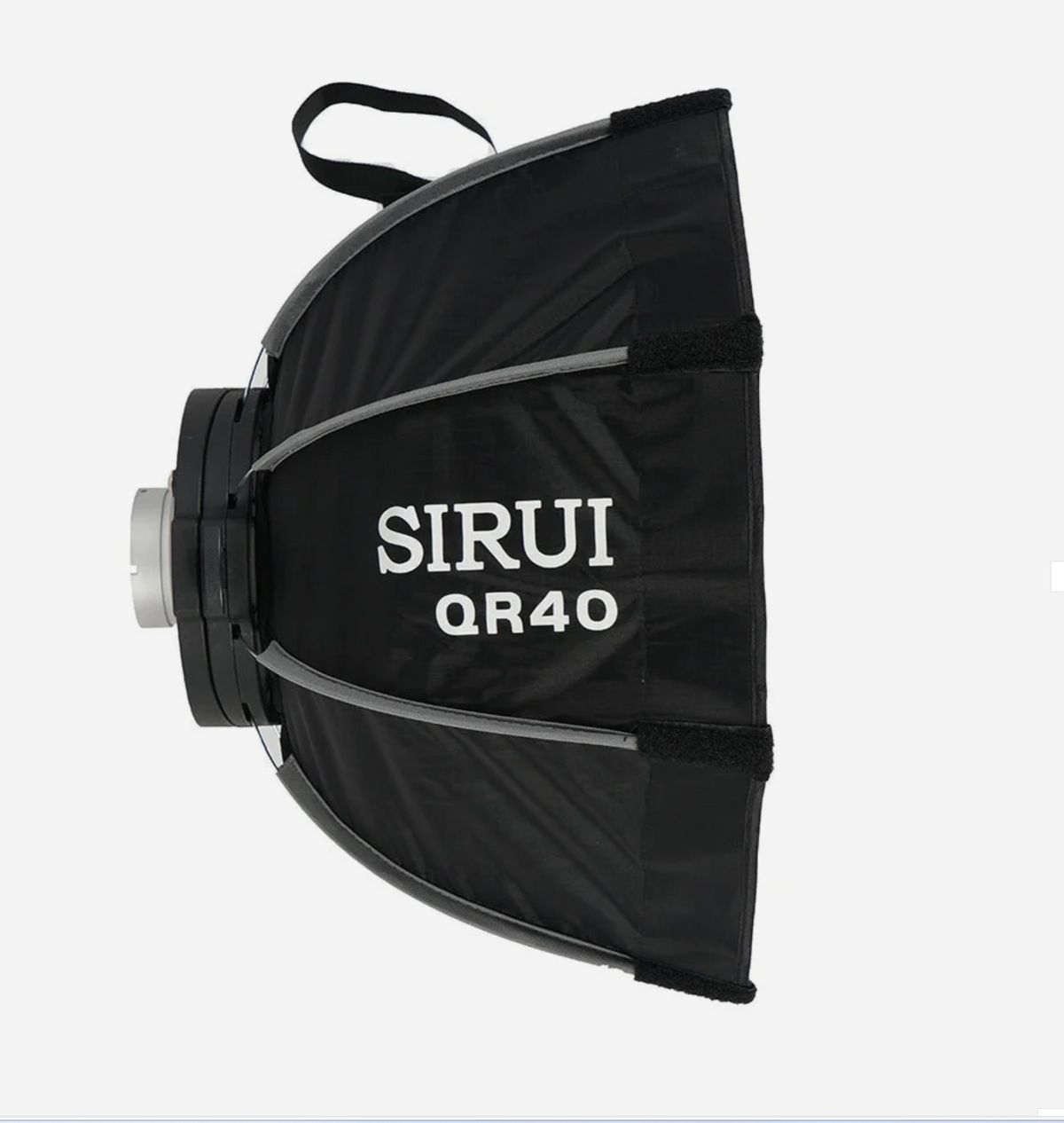 Sirui QR40 softbox, side view with Bowens-style mount and carry handle