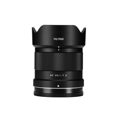 Viltrox AF 25mm f/1.7 Z with petal hood fitted