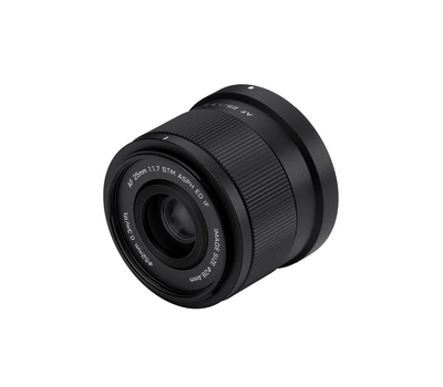 Viltrox AF 25mm f/1.7 Z, angled view of the front element