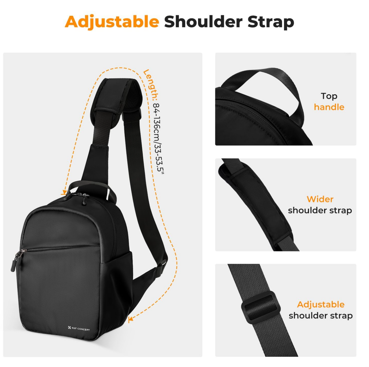 K&F CONCEPT CAMERA SLING BAG "Urban Wander 8", 5L, black