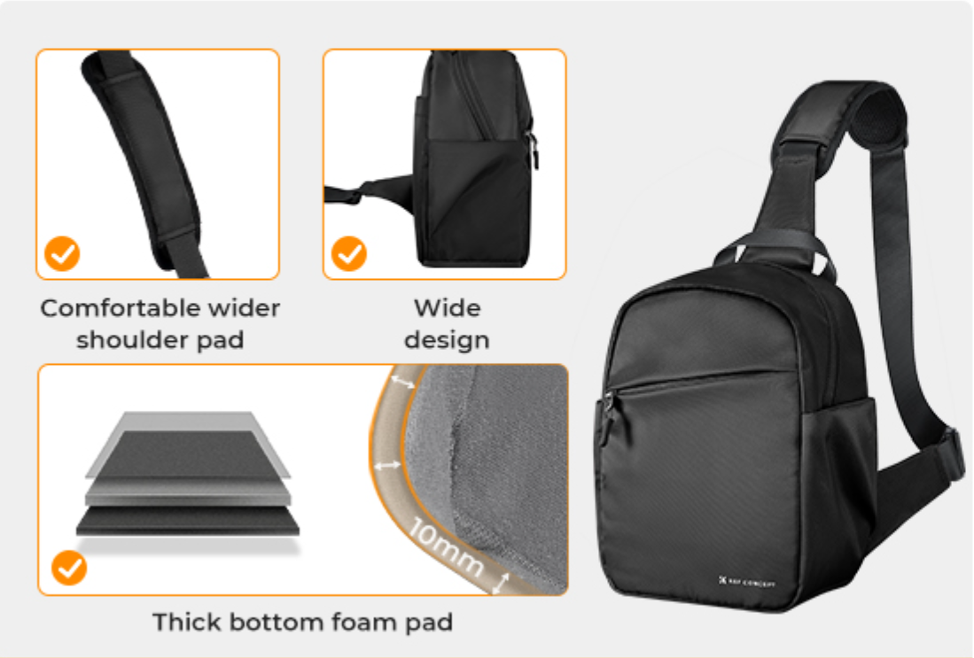 K&F CONCEPT CAMERA SLING BAG "Urban Wander 8", 5L, black