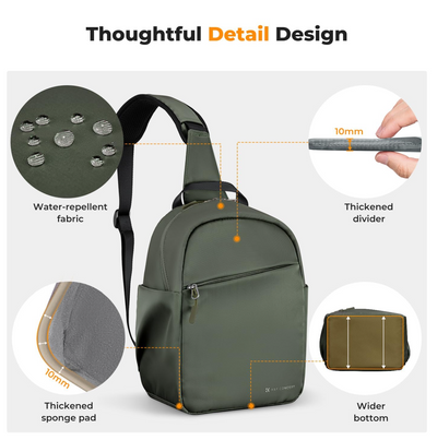 K&F CONCEPT CAMERA SLING BAG "Urban Wander 8", 5L, Green