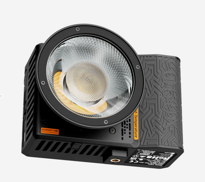 Sirui C60X 60W handheld pocket LED light, front three-quarter view with reflector