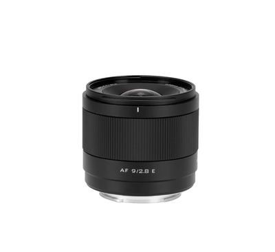 Viltrox Air AF 9mm f/2.8 E compact ultra-wide lens, front view without hood