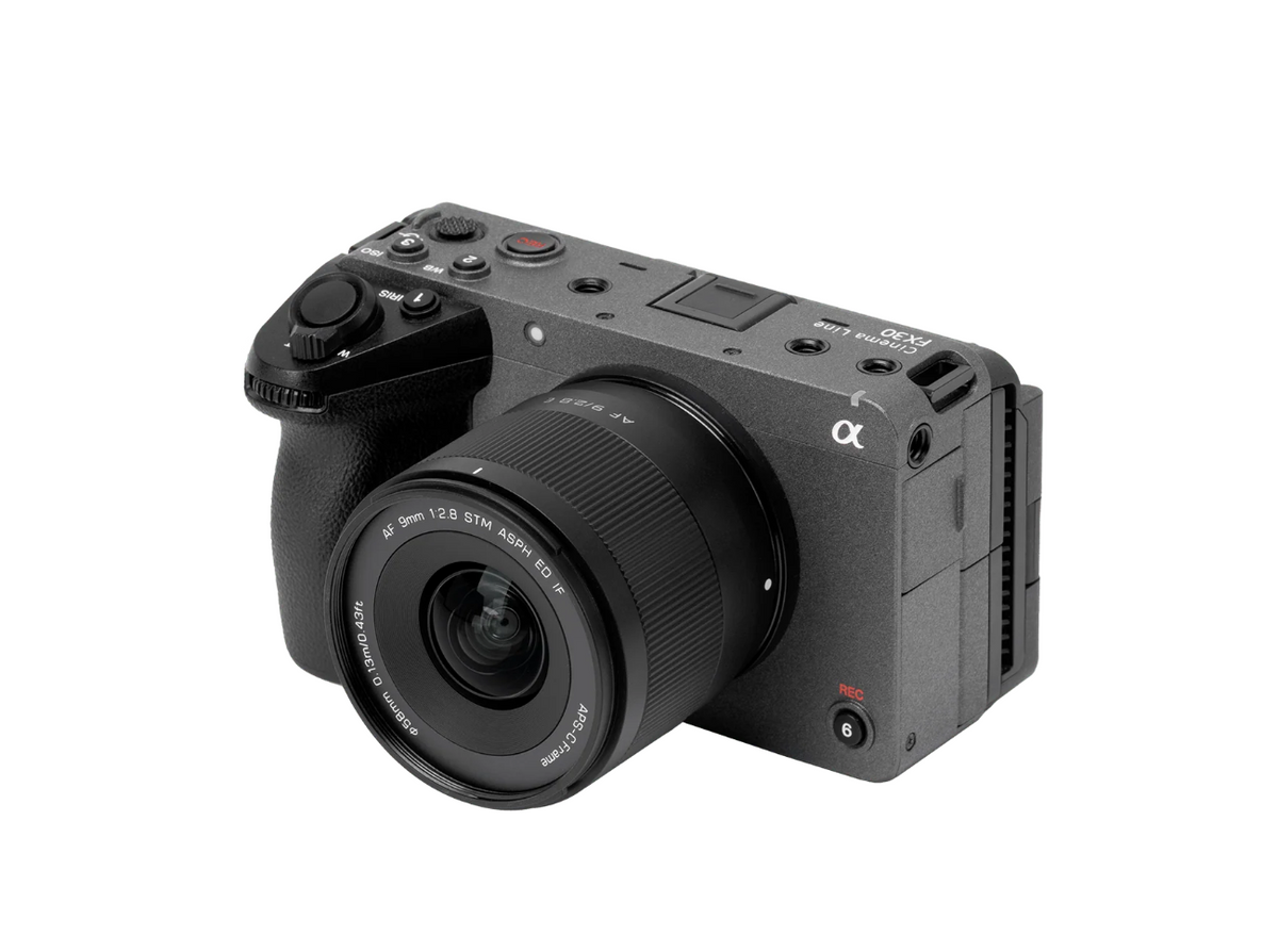 Viltrox Air AF 9mm f/2.8 lens mounted on a Sony FX30 cinema camera